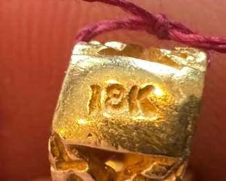 18K Gold & Turquoise Peruvian Tumi Pendant