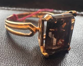 14K Gold & Smokey Quartz Ring