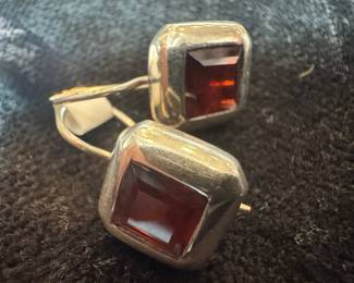 Sterling Silver & Garnet Earrings