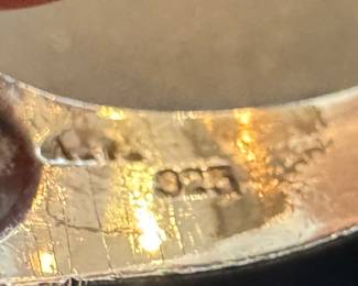 Sterling Silver & Amber Ring