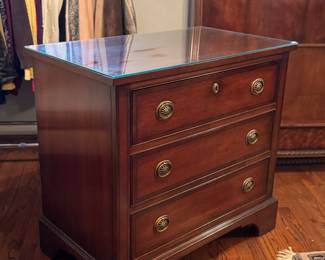 Henredon 3 Drawer Bedside Tables (34"W x 20"D x 32"H / 2 Available)