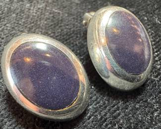 Sterling Silver & Purple Sandstone Earrings