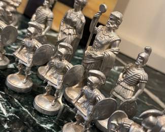 Roman Period Themed Chess Set - Die Cast Metal Material