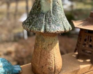Ceramic Mushroom Garden Sculpture