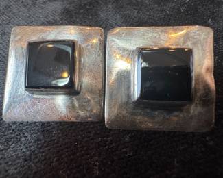 Sterling Silver & Onyx Earrings