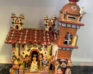 Peruvian Ayacucho Ceramic Quinua Church Sculpture