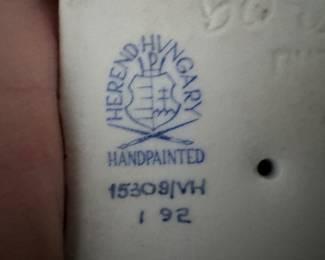 Herend Cat Playing With Ball Porcelain Figurine