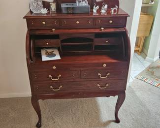 Vintage cylinder desk with enlay.$250