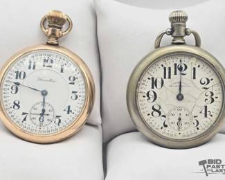 152  2 Vintage Hamilton Railroad Pocket Watches 