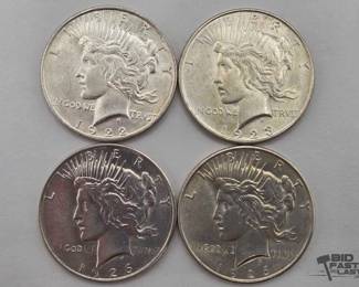 82  4 Silver Peace Dollars 