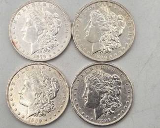 70  4 Morgan Silver Dollars 