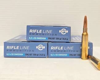 1133  PPU Rifle Line 6.5x55 Swedish Ammo 