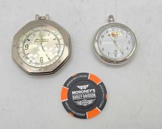 166  2 HarleyDavidson Pocket Watches  HarleyDavidson Poker Chip 