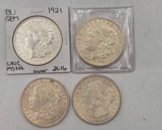 42  4 1921 Morgan Silver Dollars 