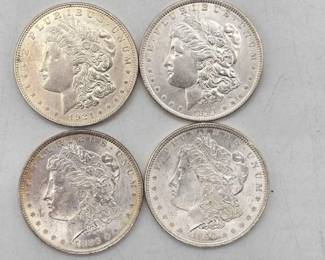 64  4 Morgan Silver Dollars 