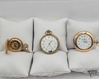 155  3 Vintage Waltham Pocket Watches 