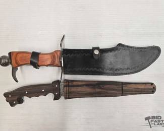 2264  2 Bowie Knives with Sheaths 