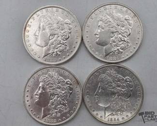 46  4 Morgan Silver Dollars 