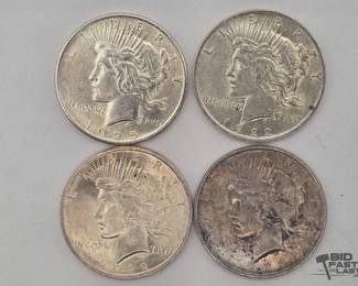 84  4 Silver Peace Dollars 