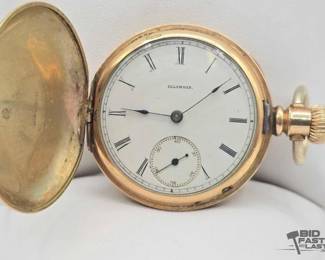 134  Vintage Illinois 14kt Gold Pocket Watch 