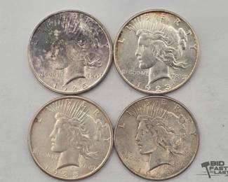 92  4 Silver Peace Dollars 