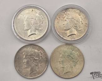 86  4 Silver Peace Dollars 