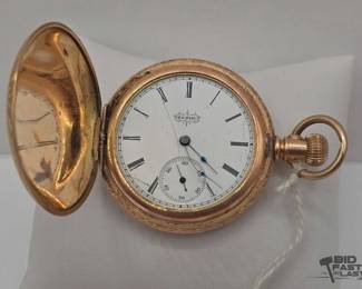 127  Vintage 1894 Elgin 14kt Gold Filled Pocket Watch 