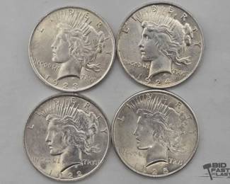 88  4 Silver Peace Dollars 