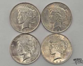 100  4 Silver Peace Dollars 