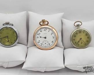 157  3 Vintage Elgin Pocket Watches 