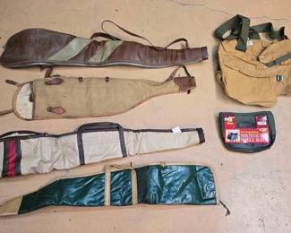 1354  4 Rifle Cases, Shotgun Shell Bag  Overall Vest 