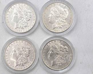 74  4 Morgan Silver Dollars 