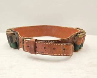 622  Vintage Leather Shotgun Cartridge Belt 