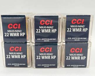 1106  CCI MaxiMag 22 WMR HP Jacketed Hollow Point Ammo 