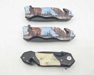 2200  2 Snake Eye Pocket Knives  1 Platinum Collection Pocket Knife 