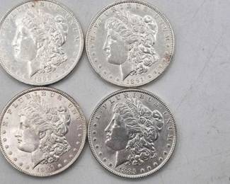 72  4 Morgan Silver Dollars 