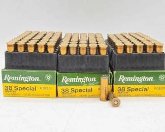1154  Remington 38 Special 148 Grain Lead Wadcutter Ammo 