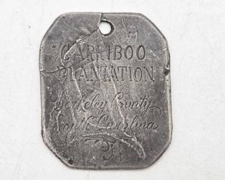 199  Vinatge Metal Slave Tag 