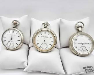 150  3 Vintage Elgin Pocket Watches 