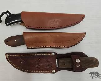 2284  Collectable Knives With Leather Sheath 