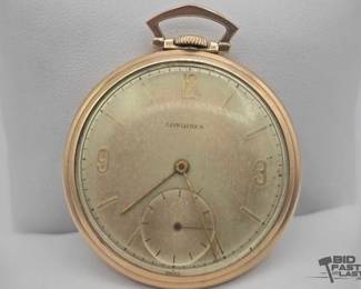 130  Vintage Longines 14kt Gold Pocket Watch 