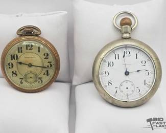 158  2 Vintage Waltham Pocket Watches 