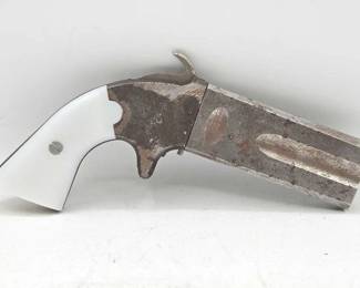 1053  Double Barrel Percussion Single Action Pistol 