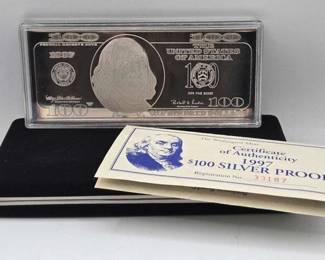 26  The Washington Mint 1997 $100 Silver Proof 