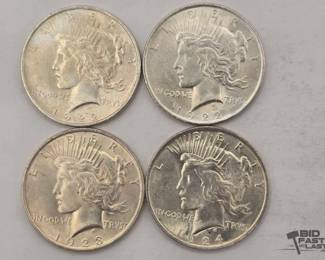 98  4 Silver Peace Dollars 