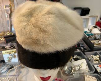 Vintage white mink hat