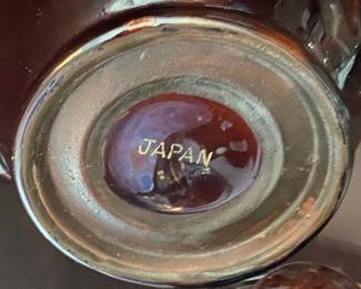 Vintage Japanese Moriage Teapot with Brown Glaze and Floral Decoration third image