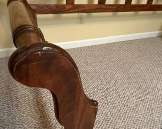 Vintage Wooden Daybed with Headboard and Footboard second image