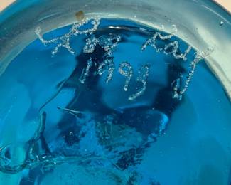 Blue Glass Bluebird of Happiness Figurine Set by Terra Studio third image