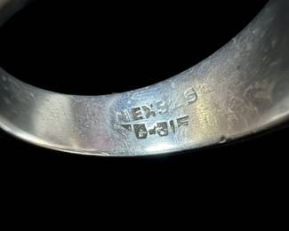 Mexican Sterling Silver Turquoise Signet Ring second image